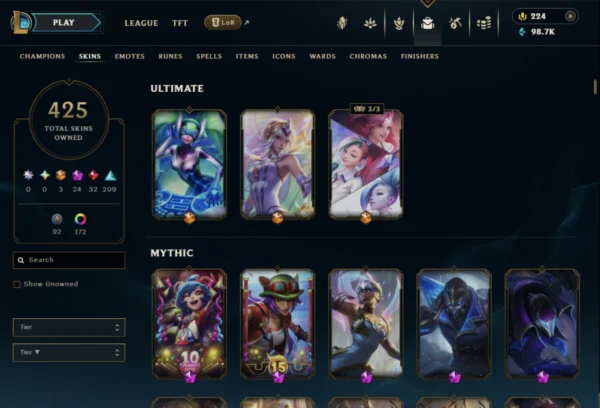 NA | 425 Skins | 165 Champions - Image 5