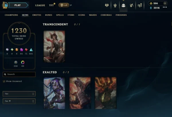 NA | 1230 Skins | 163 Champions - Image 3