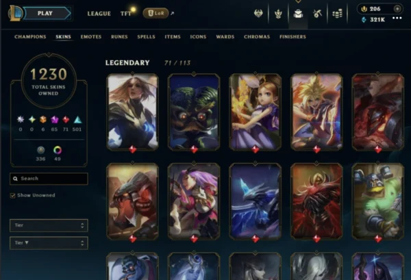 NA | 1230 Skins | 163 Champions - Image 5